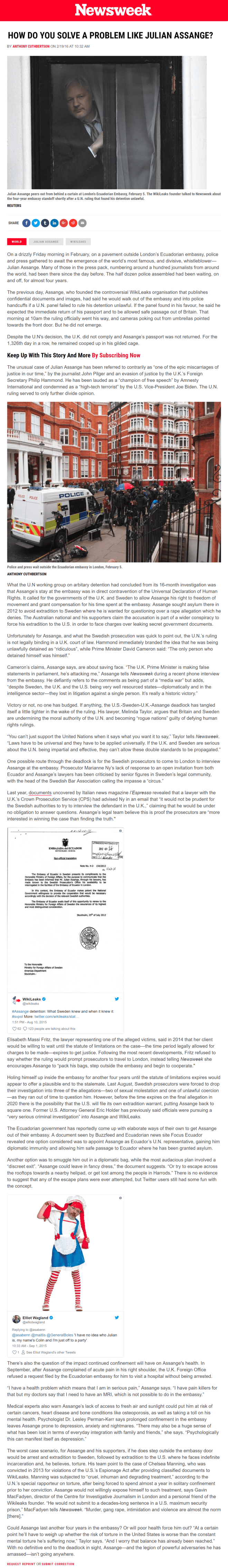 assange newsweek
